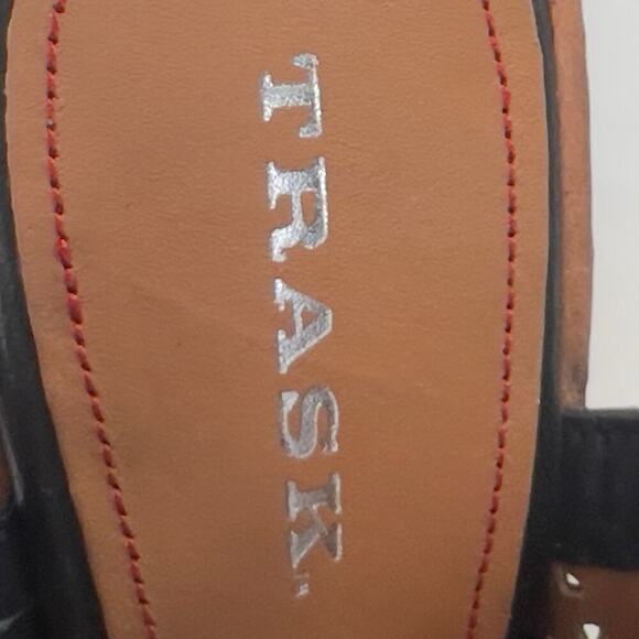 TRASK LASER CUT LEATHER SLINGBACK HEELED SANDALS IN BLACK NWOB WOMEN'S SIZE 8 - Picture 10 of 13